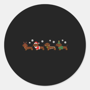 Christmas Dachshund Santa Hat Dog Lover Dog Mom Do Classic Round Sticker
