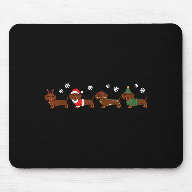 Christmas Dachshund Santa Hat Dog Lover Dog Mom Do Mouse Pad (Front)