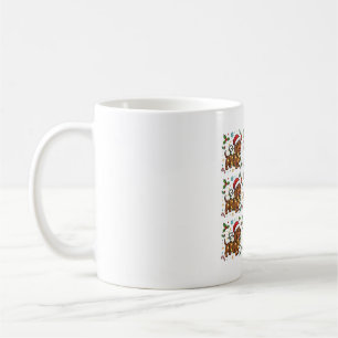 Christmas Dachshund Santa Hat Lights Dog Art Gift Coffee Mug