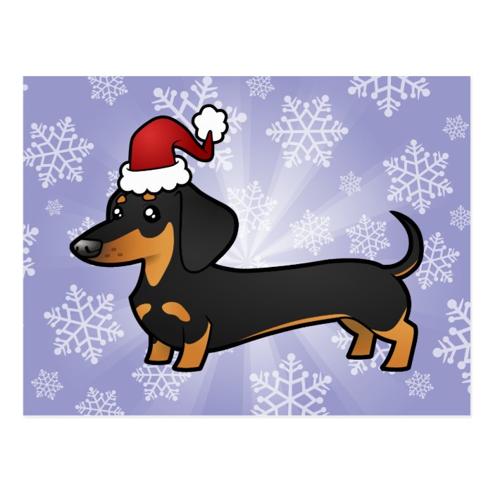 Christmas Dachshund (smooth coat) Post Card