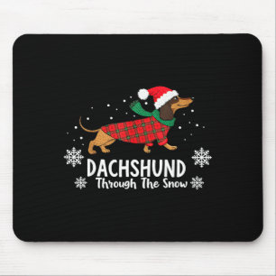Christmas Dachshund Through The Snow Wiener Dog Sa Mouse Pad