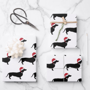 Dachshund Dog Holiday Christmas Gift Wrap Printed Tissue Paper 20 Sheets NEW