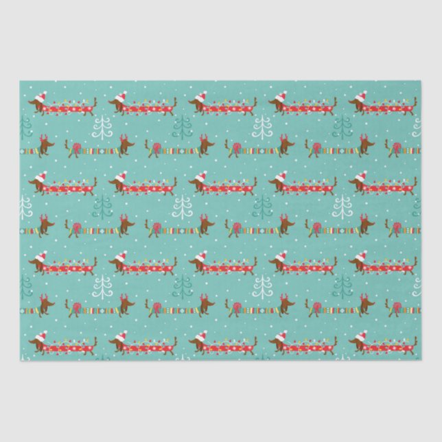 Christmas Dachshund  Tissue Paper (Front)