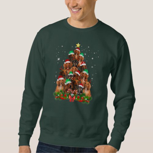 Christmas Dachshund tree Funny Pajamas Xmas  Sweatshirt