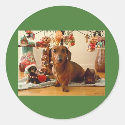 Christmas Dachshund Ver1 Stickers