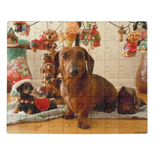 Christmas Dachshund Version 1 Jigsaw Puzzle