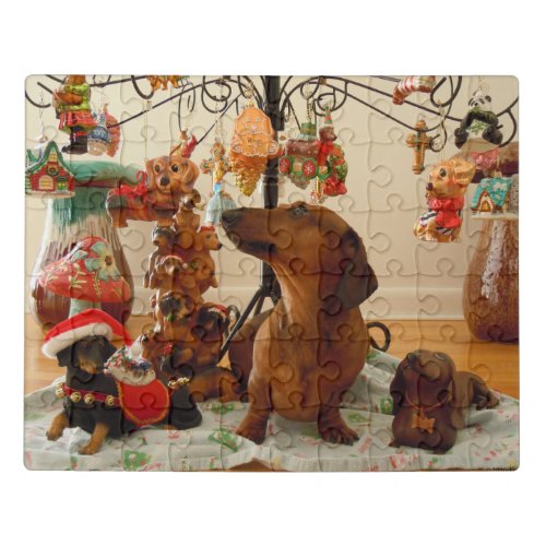 Christmas Dachshund Version 2 Jigsaw Puzzle