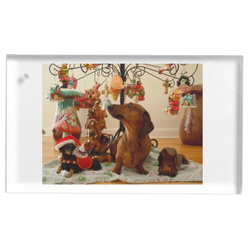 Christmas Dachshund Version 2 Place Card Holder