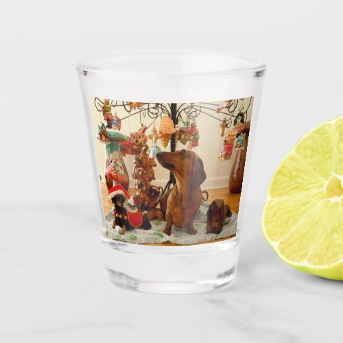 Christmas Dachshund Version 2 Shot Glass