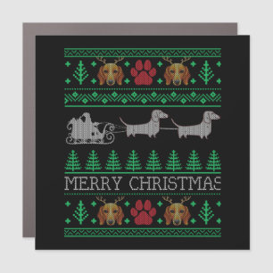 Christmas Dachshund Wiener Dog Car Magnet