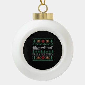 Christmas Dachshund Wiener Dog Dachshund Ugly Chri Ceramic Ball Christmas Ornament