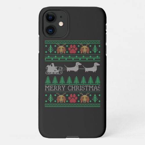 Christmas Dachshund Wiener Dog iPhone 11 Case