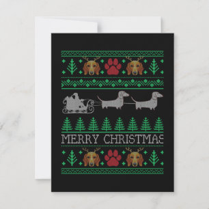 Christmas Dachshund Wiener Dog Note Card