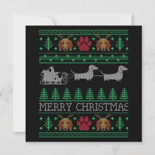 Christmas Dachshund Wiener Dog Note Card