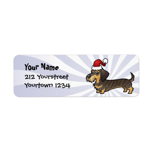 Christmas Dachshund wirehair Label