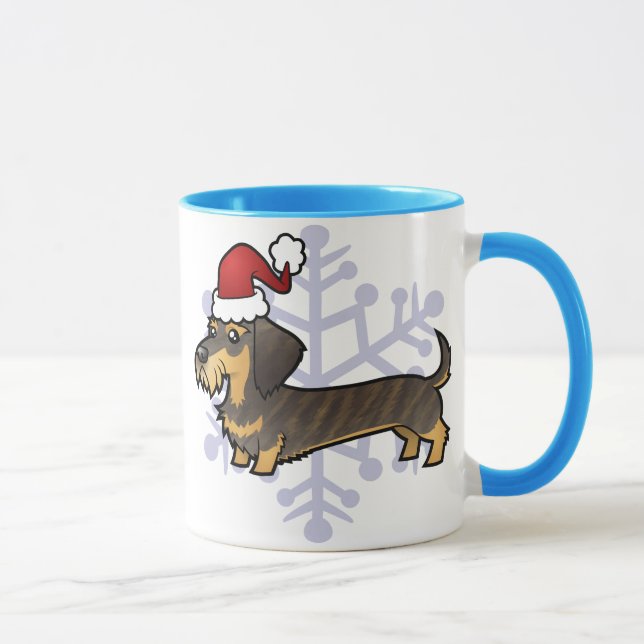 Christmas Dachshund (wirehair) Mug (Right)