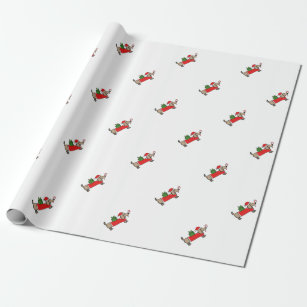 Christmas dachshund wrapping paper