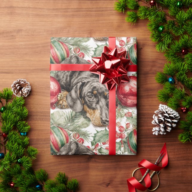 Christmas Dachshund Wrapping Paper (Holiday Gift)