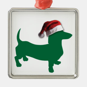 Christmas Dachshunds Metal Ornament