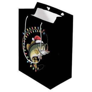 Christmas Dad Bass Fish Funny Fishing Fisherman Medium Gift Bag