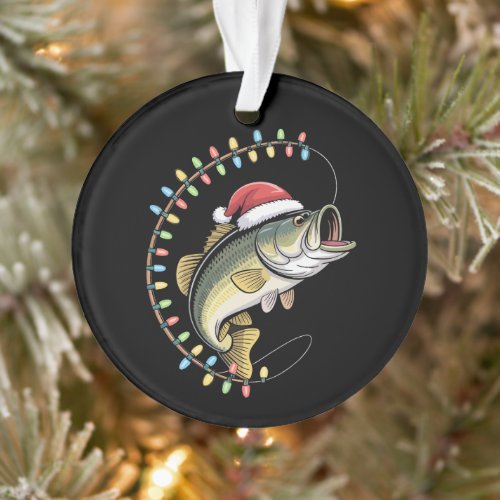 Christmas Dad Bass Fish Funny Fishing Fisherman Ornament