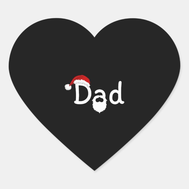 Christmas Dad Heart Sticker (Front)
