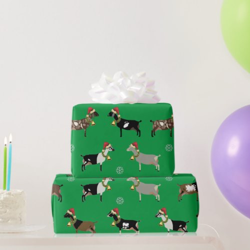 Christmas Dairy Goat Herd Wrapping Paper