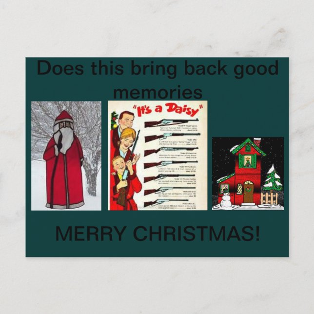 Christmas Daisy BB gun christmas memories postcard (Front)