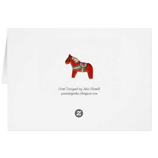 Christmas Dala Horse Card (Back Horizontal)