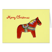 Christmas Dala Horse Card (Front Horizontal)