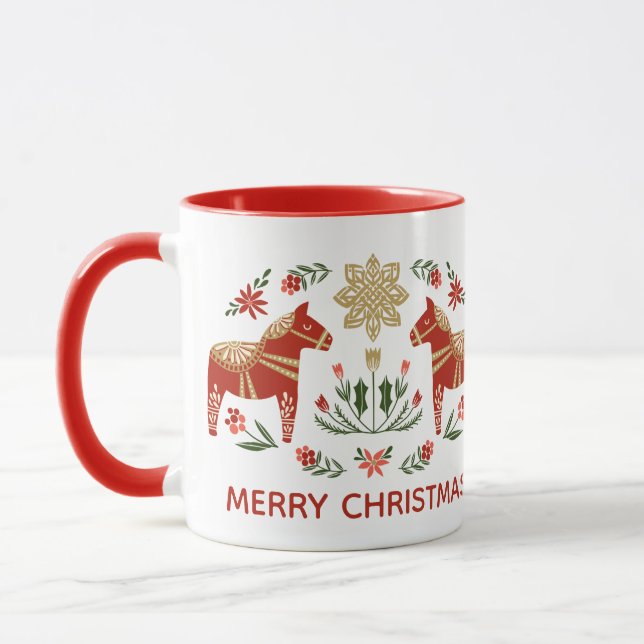 Christmas Dala Horse Mug (Left)
