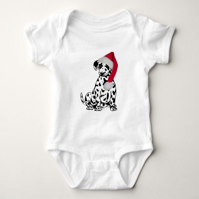 Christmas Dalmatian Baby Bodysuit (Front)