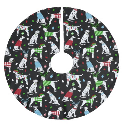 Christmas Dalmatian Brushed Polyester Tree Skirt