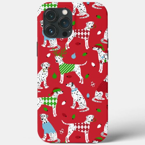 Christmas Dalmatian iPhone 13 Pro Max Case