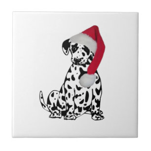 Christmas Dalmatian Ceramic Tile