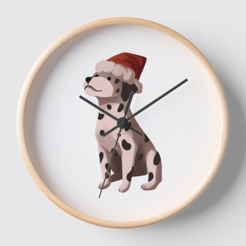 christmas dalmatian Classic T_Shirt Clock