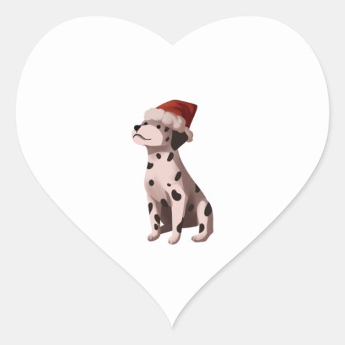 christmas dalmatian Classic T_Shirt Heart Sticker