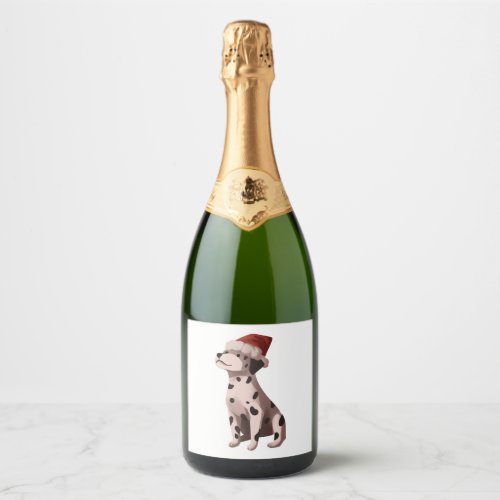 christmas dalmatian Classic T_Shirt Sparkling Wine Label