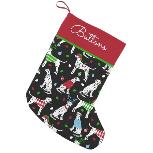 Christmas Dalmatian Custom Name Small Christmas Stocking