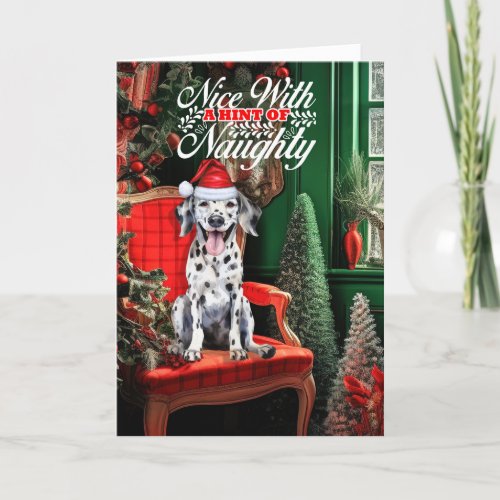 Christmas Dalmatian Dog Naughty or Nice Holiday Card