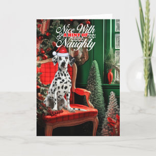 Christmas Dalmatian Dog Naughty or Nice Holiday Card
