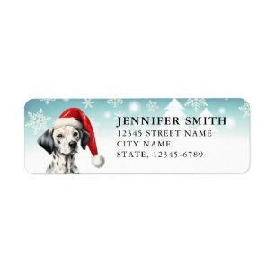 Christmas Dalmatian Dog Return Address Labels