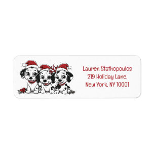 Christmas Dalmatian Dogs Label