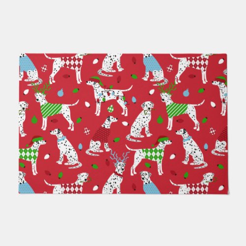 Christmas Dalmatian Doormat