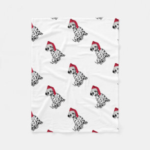Christmas Dalmatian Fleece Blanket