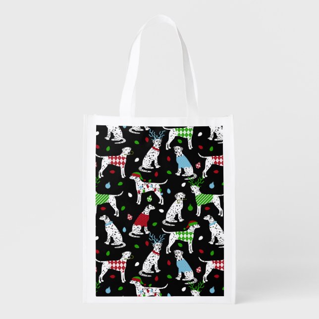 Christmas Dalmatian Grocery Bag (Front)