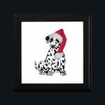 Christmas Dalmatian Keepsake Box<br><div class="desc">Cute Dalmatian with Santa hat is ready for the holidays</div>