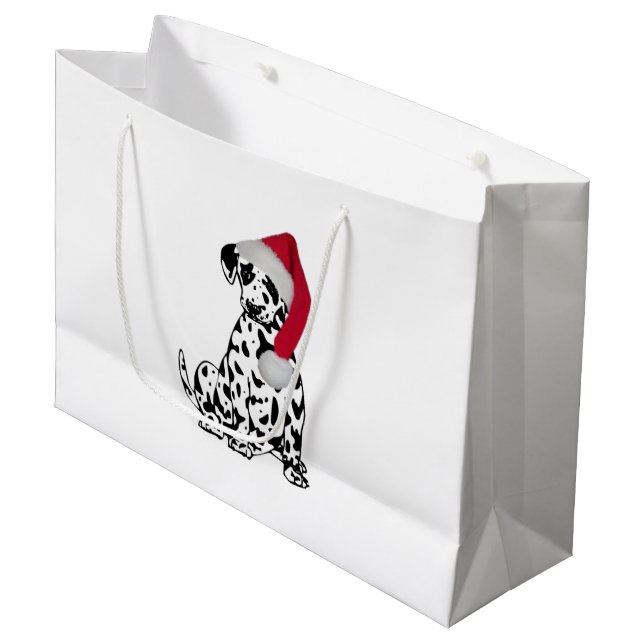 Christmas Dalmatian Large Gift Bag (Front Angled)