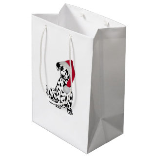 Christmas Dalmatian Medium Gift Bag