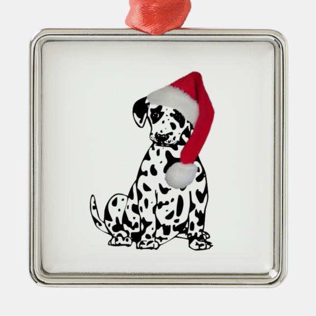 Christmas Dalmatian Metal Ornament (Front)